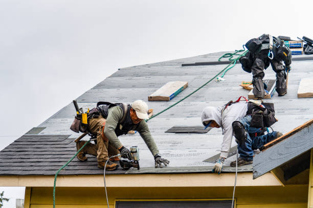 Professional Storm Damage Roof Repair technician working in Mount Sinai, NY